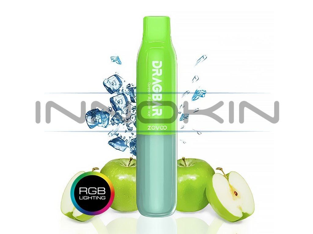ZOVOO Dragbar 600 - 20mg - Green Apple ICE (Svěží zelené jablko), produktový obrázek.