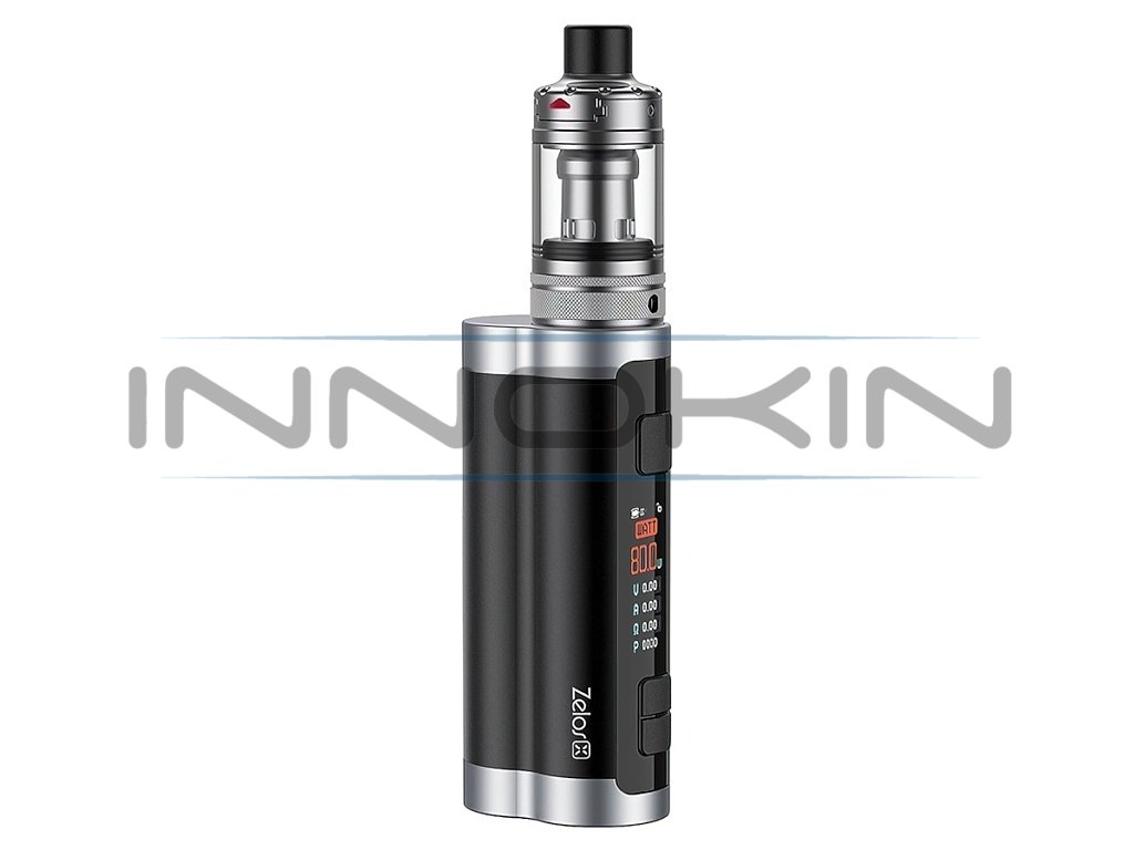 aSpire Zelos X - Full Grip - 80W - Black & Silver, produktový obrázek.
