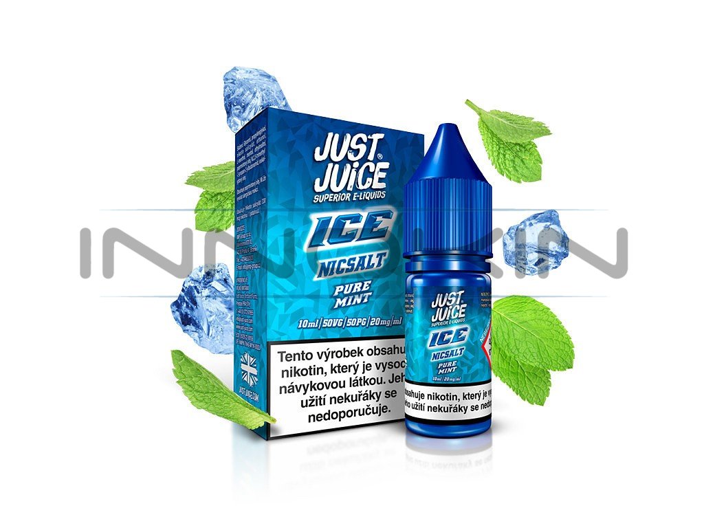 Just Juice Salt - E-liquid - ICE Pure Mint (Máta a mentol) - 20mg, produktový obrázek.