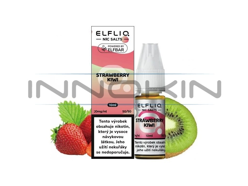 Elf Bar Elfliq - Salt e-liquid - Strawberry Kiwi - 10ml - 20mg, produktový obrázek.