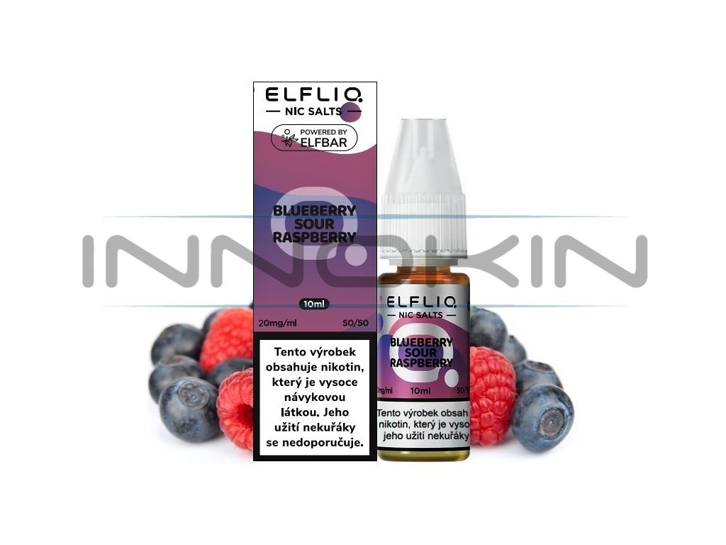 Elf Bar Elfliq - Salt e-liquid - Blueberry Sour Raspberry - 10ml - 20mg, produktový obrázek.