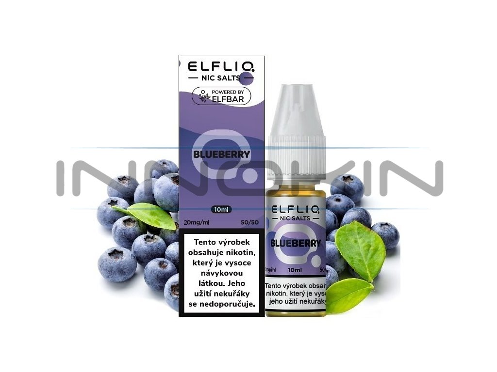 Elf Bar Elfliq - Salt e-liquid - Blueberry - 10ml - 20mg, produktový obrázek.