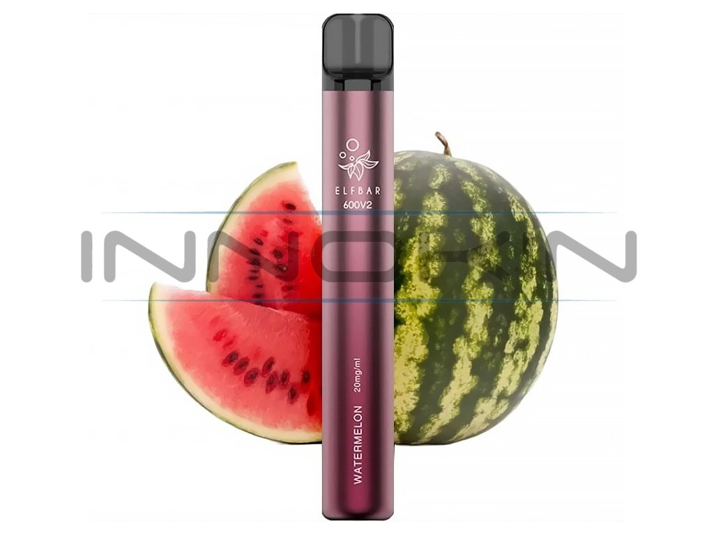 Elf Bar 600 V2 - 20mg - Watermelon (Vodní meloun), produktový obrázek.
