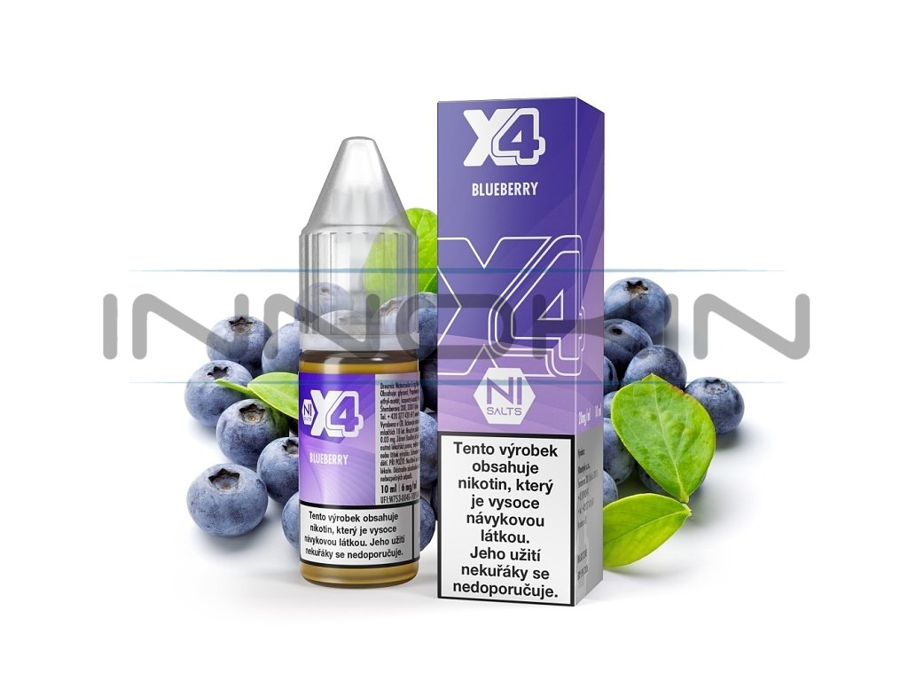 X4 Bar Juice Salt - E-liquid - Blueberry (Borůvka) - 10mg, produktový obrázek.