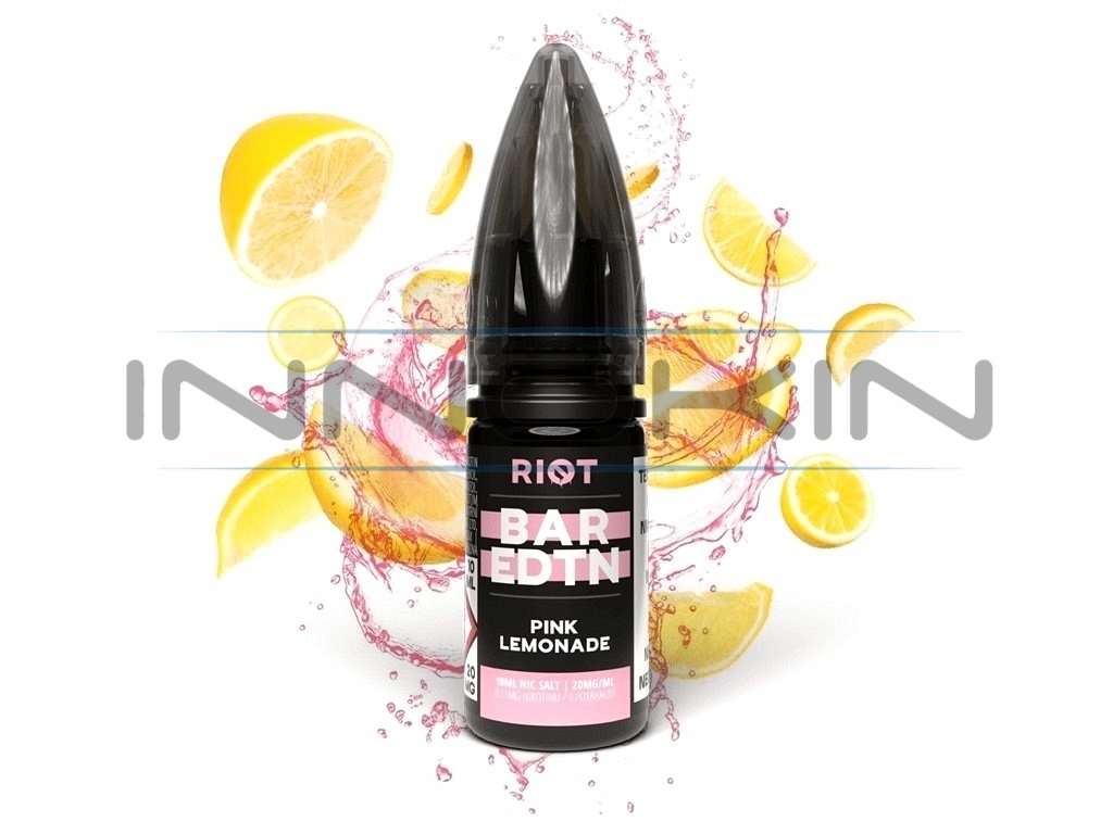 Riot BAR EDTN - Salt e-liquid - Pink Lemonade - 10ml - 10mg, produktový obrázek.