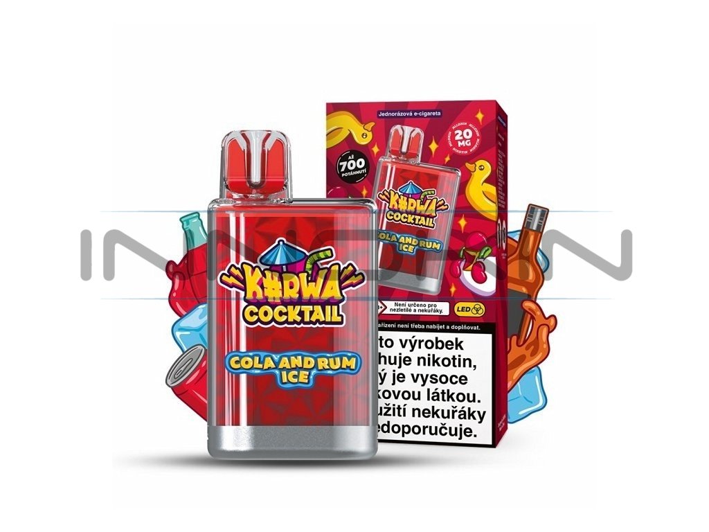 Kurwa Cocktail - 20mg - Cola and Rum ICE, produktový obrázek.