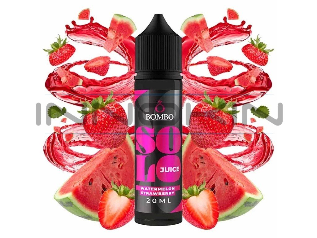 Bombo - Solo Juice - S&V - Watermelon Strawberry (Meloun a jahoda) - 20ml, produktový obrázek.