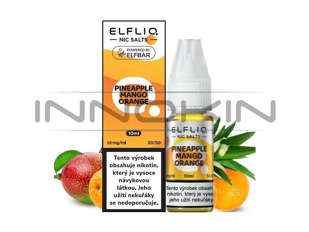 Elf Bar Elfliq - Salt e-liquid - Pineapple Mango Orange - 10ml - 10mg, produktový obrázek.