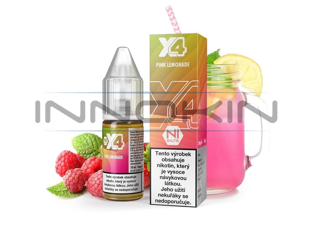 X4 Bar Juice Salt - E-liquid - Pink Lemonade (Růžová limonáda) - 20mg, produktový obrázek.