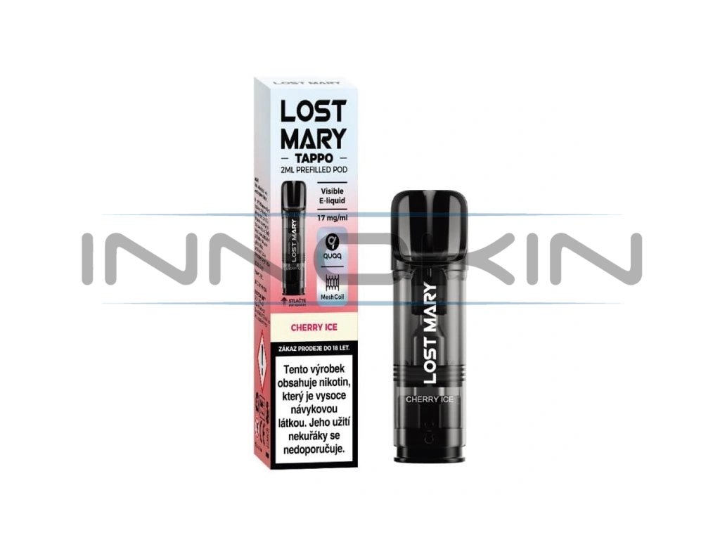 Lost Mary Tappo Pod - přednaplněná Cartridge - Cherry ICE - 20mg, produktový obrázek.