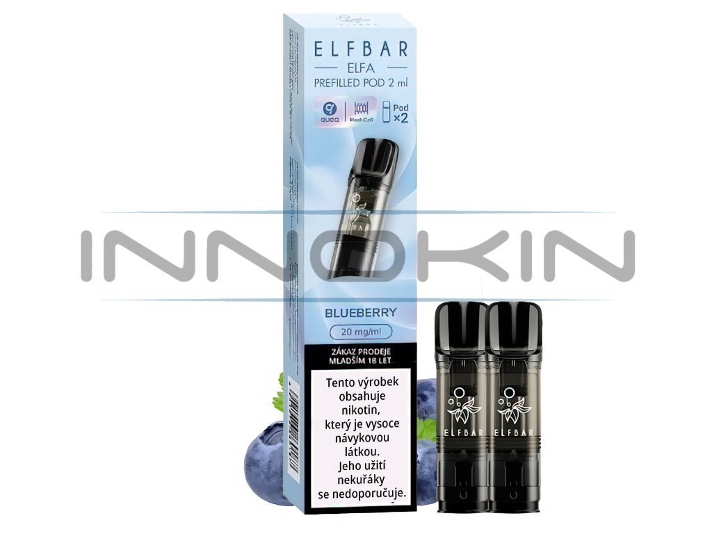 Elf Bar ELFA Pod - přednaplněná Cartridge - Blueberry - 20mg - 2ks, produktový obrázek.