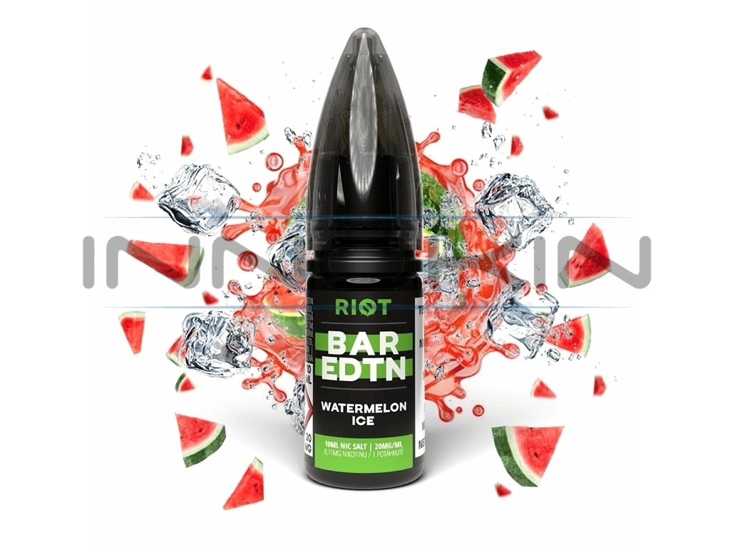 Riot BAR EDTN - Salt e-liquid - Watermelon ICE - 10ml - 20mg, produktový obrázek.