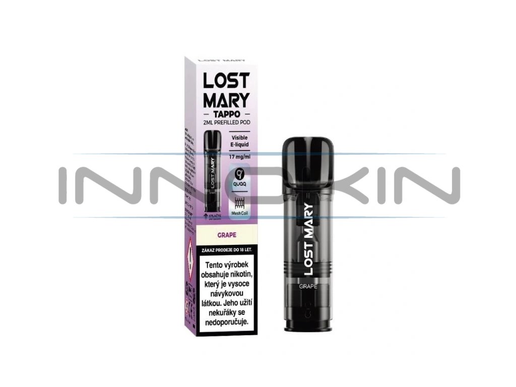 Lost Mary Tappo Pod - přednaplněná Cartridge - Grape - 17mg, produktový obrázek.