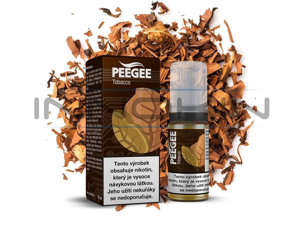 PEEGEE - E-liquid - Čistý tabák - 18mg, produktový obrázek.