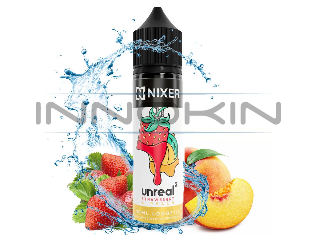 Nixer Unreal 2 - S&V - Strawberry & Peach - 10ml, produktový obrázek.