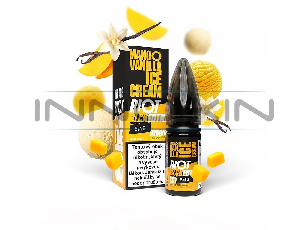 Riot SALT Hybrid - Mango Vanilla ICE Cream - 5mg, produktový obrázek.