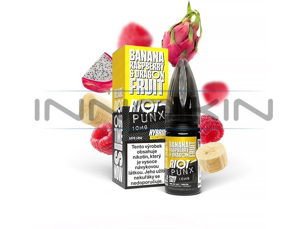 Riot SALT Hybrid - Banana Raspberry & Dragon Fruit - 10mg, produktový obrázek.