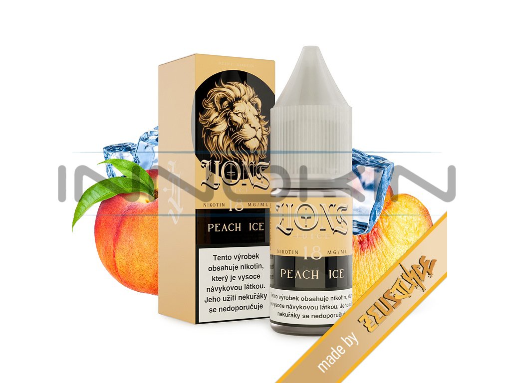Lions Juice - Peach ICE - 6mg, produktový obrázek.