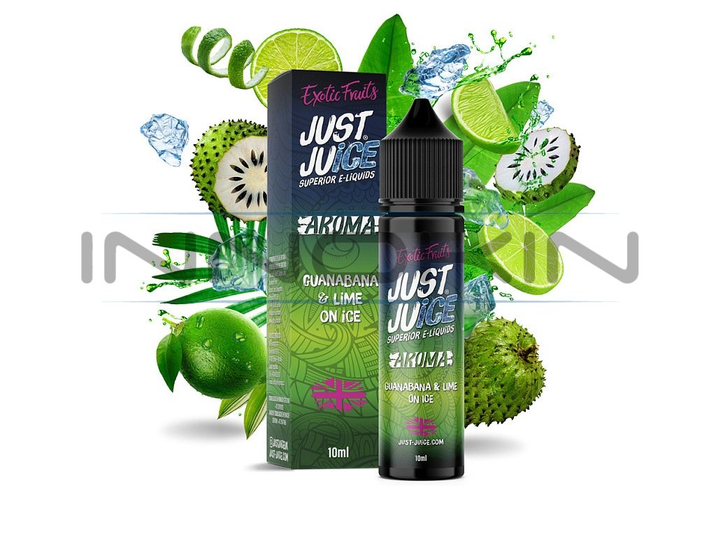Just Juice - Shake & Vape - Guanabana & Lime on ICE - 10ml, produktový obrázek.