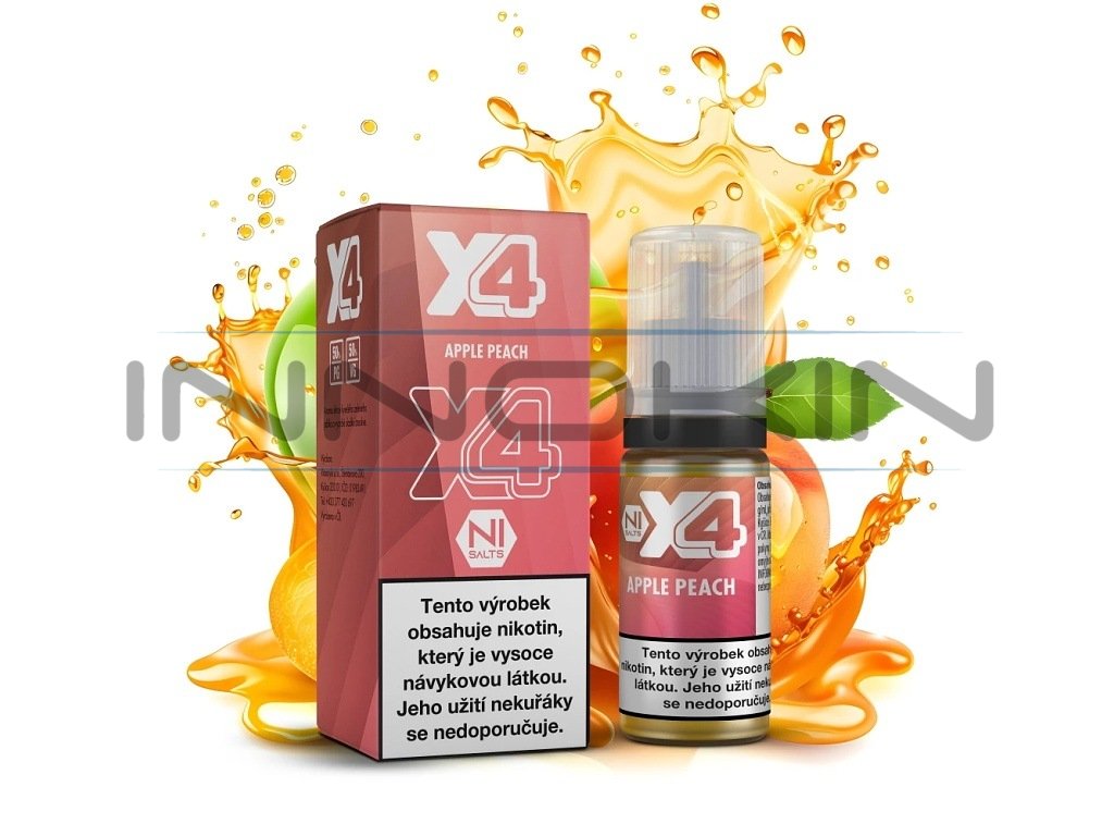 X4 Bar Juice Salt - E-liquid - Apple Peach - 20mg, produktový obrázek.