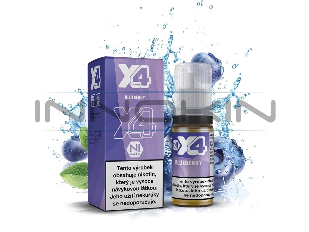 X4 Bar Juice Salt - E-liquid - Blueberry - 10mg, produktový obrázek.