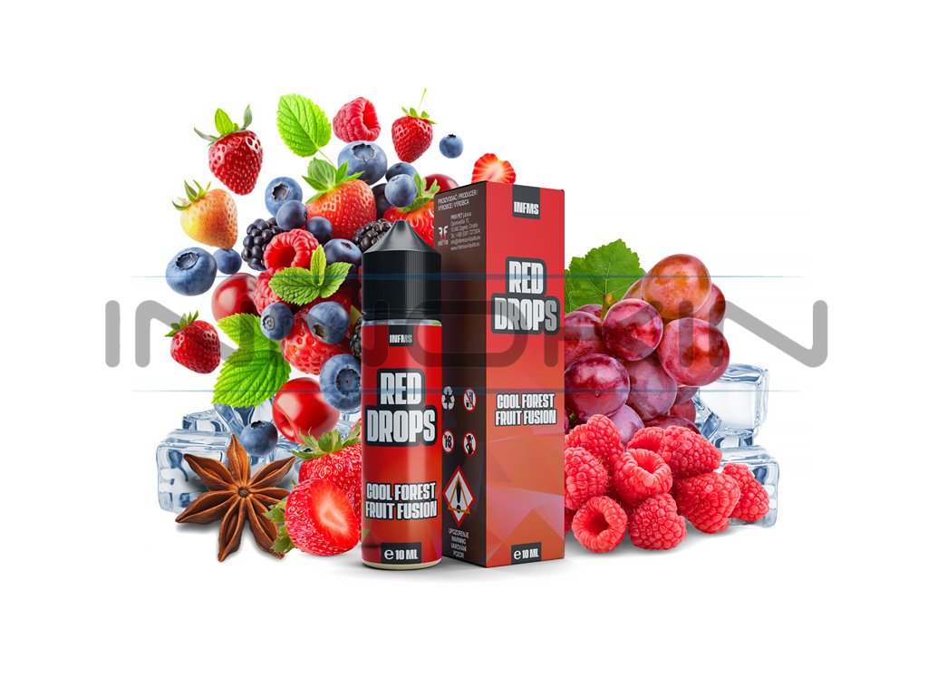 Infamous Drops - S&V - Red Drops - 10ml KR, produktový obrázek.