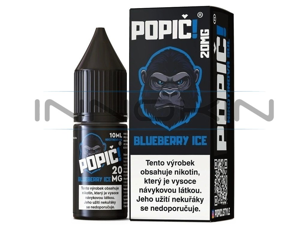 Popič! - Salt e-liquid - Blueberry Ice - 10ml - 20mg, produktový obrázek.