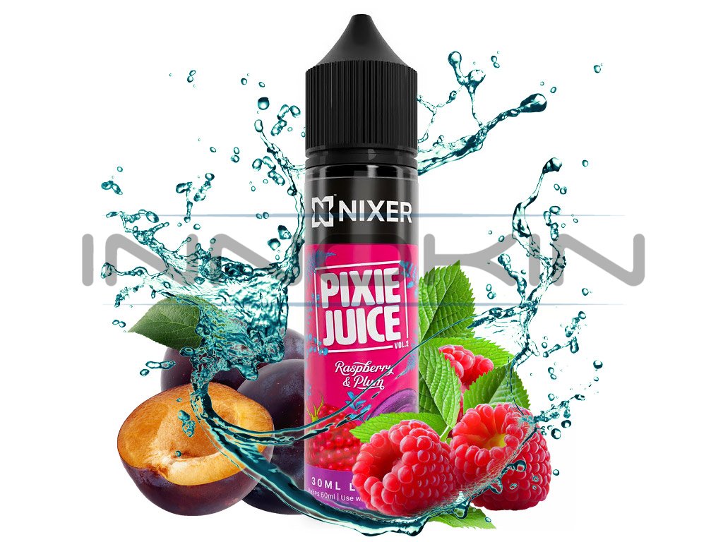Nixer PIXIE Juice - S&V - Raspberry & Plum - 10ml, produktový obrázek.