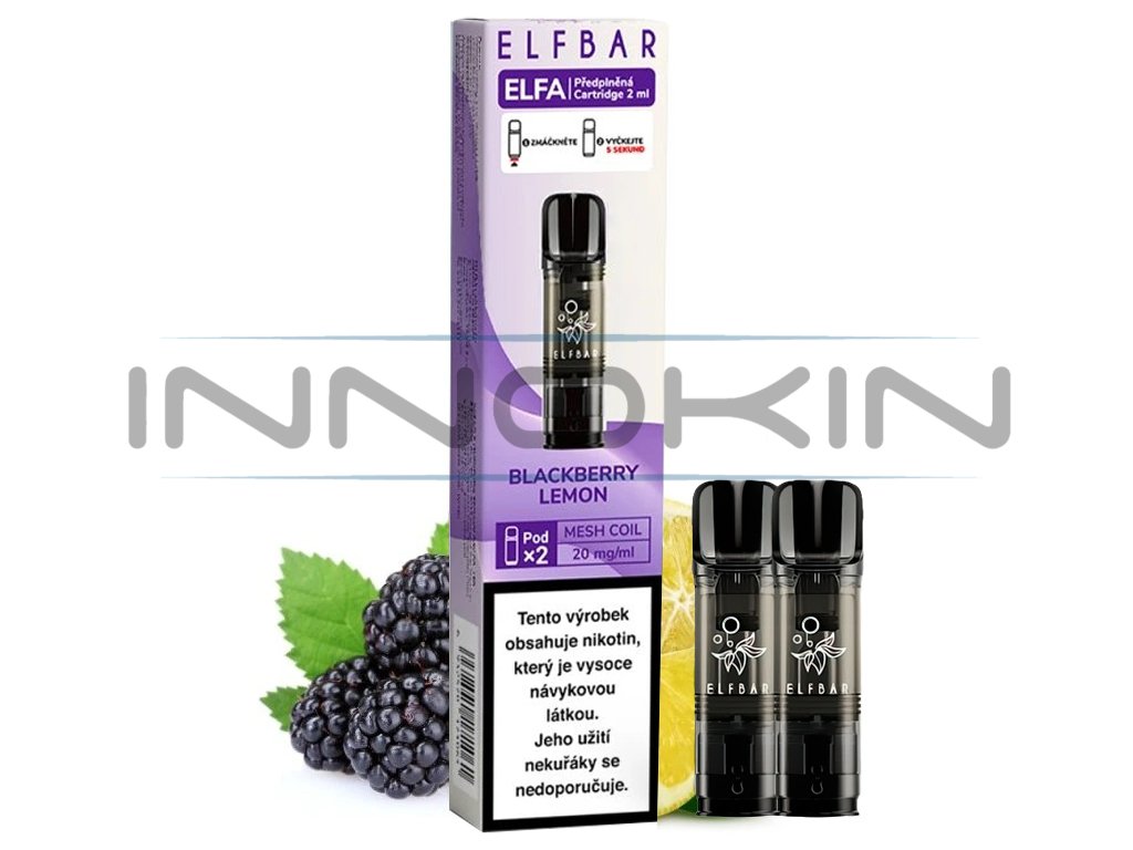 Elf Bar ELFA Pod - přednaplněná Cartridge - Blackberry Lemon - 20mg - 2ks, produktový obrázek.