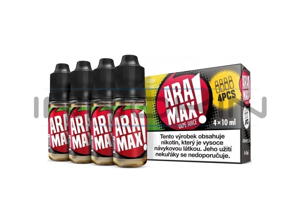 Aramax - Green Tobacco - 4x10ml - 12mg, produktový obrázek.