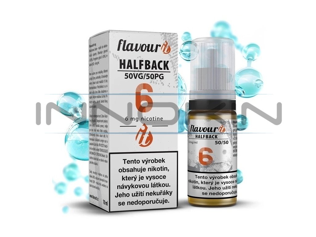 Flavourit HALFBACK - nikotinový booster - 50/50 - 10ml - 6mg, produktový obrázek.