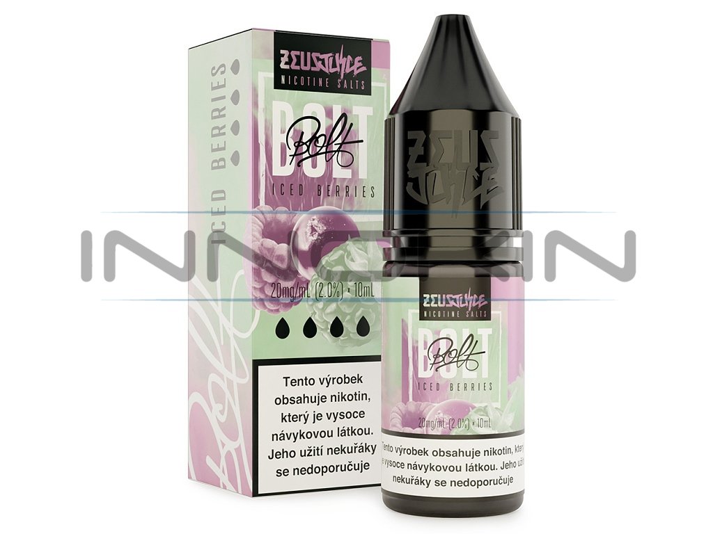 Zeus Juice BOLT Salt - E-liquid - Iced Berries - 10ml - 20mg, produktový obrázek.