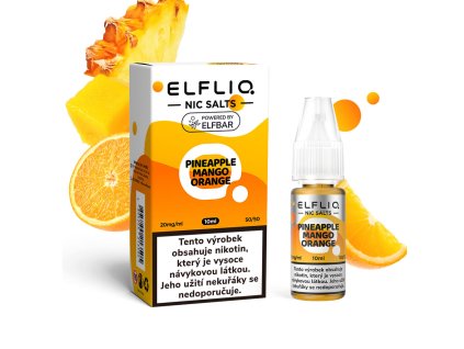 Elfliq Salt Pineapple Mango Orange (Ananas, mango, pomeranč) 10ml intenzita nikotinu 20mg tabáková nálepka Kolek Q