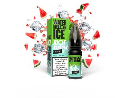 Riot BAR EDTN Salt Watermelon Ice (Ledový vodní meloun) 10ml intenzita nikotinu 10mg tabáková nálepka Kolek Q