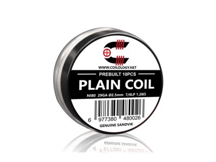 Předmotané spirálky Coilology Sandvik Plain Coil Ni80 (10ks) odpor 1,28ohm