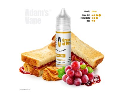 Příchuť Adams vape S&V: Grapes of Wrath (Toast s burákovým máslem a hroznovým jamem) objem 10ml tabáková nálepka Kolek Q