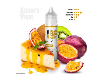 Příchuť Adams vape S&V: Passion Cheesecake (Cheesecake s marakujou a kiwi) objem 10ml tabáková nálepka Kolek Q