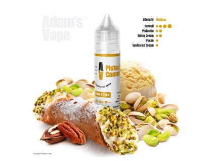 Příchuť Adams vape S&V: Pistachio Cannoli (Trubička cannoli s pistácií) objem 10ml tabáková nálepka Kolek Q