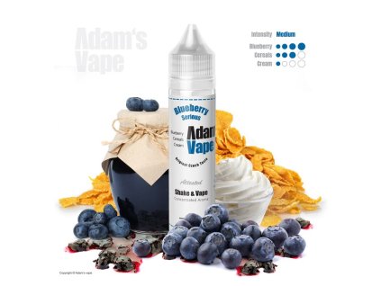 Příchuť Adams vape S&V: Blueberry Serious (Borůvkové cereálie s krémem) objem 10ml tabáková nálepka Kolek Q