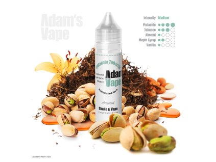 Příchuť Adams vape S&V: Pistachio Tobacco (Pistáciový tabák s mandlemi a sirupem) objem 10ml tabáková nálepka Kolek Q