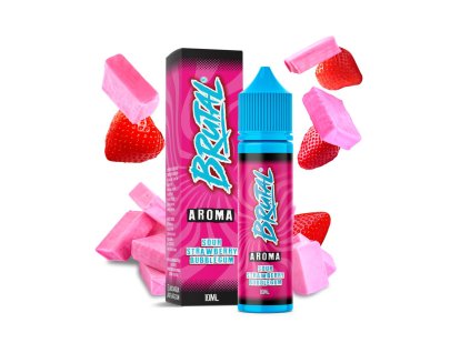 Příchuť Brutal S&V: Strawberry Sour Bubblegum (Sladká jahodová žvýkačka) objem 10ml tabáková nálepka Kolek Q