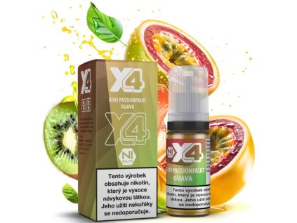Liquid X4 Bar Juice - Kiwi, marakuja a guava (Kiwi Passionfruit Guava) 10ml - 10mg