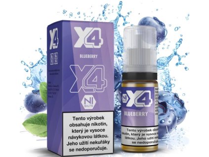 liquid x4 bar juice boruvka blueberry 10ml 10mg