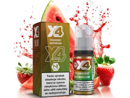liquid x4 bar juice jahoda a meloun strawberry watermelon 10ml 10mg