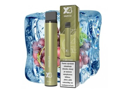 X4 Bar - 0mg - ZERO - Grape ICE, produktový obrázek.