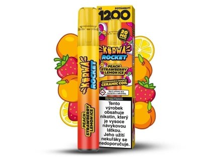 Kurwa Rocket - Peach Strawberry Lemon ICE - 20mg, produktový obrázek.