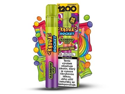 Kurwa Rocket - Rainbow ICE - 20mg, produktový obrázek.