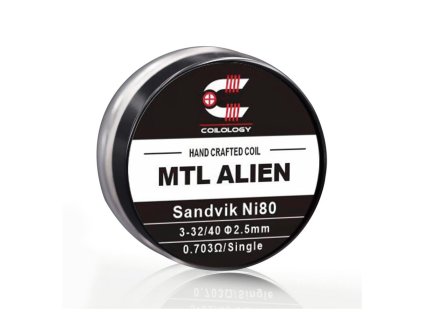 Předmotané spirálky Coilology Handcrafted Sandvik Alien Ni80 (2ks) odpor 0,7ohm