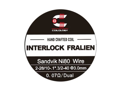 Předmotané spirálky Coilology Handcrafted Sandvik Interlock Fralien Ni80 (2ks) odpor 0,14ohm