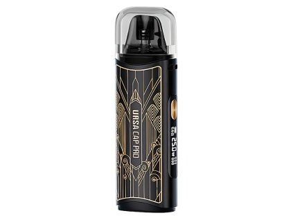 Lost Vape Ursa Cap Pro černá zlatá varianta se zlatými art deco ornamenty a luxusním vzhledem